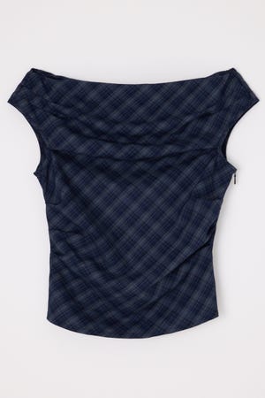 NECK LOOSEY CHECK トップス