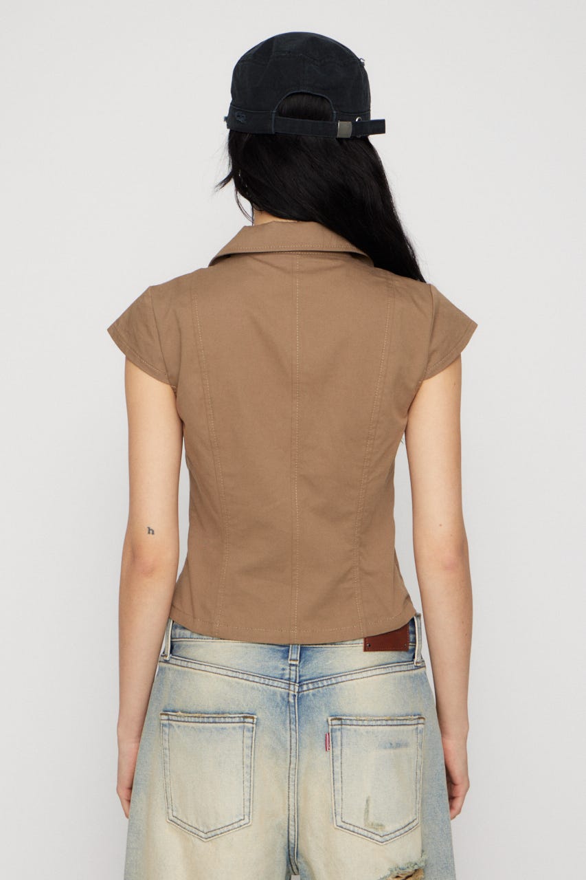 POCKET COMPACT  SHIRT トップス BEG FREE