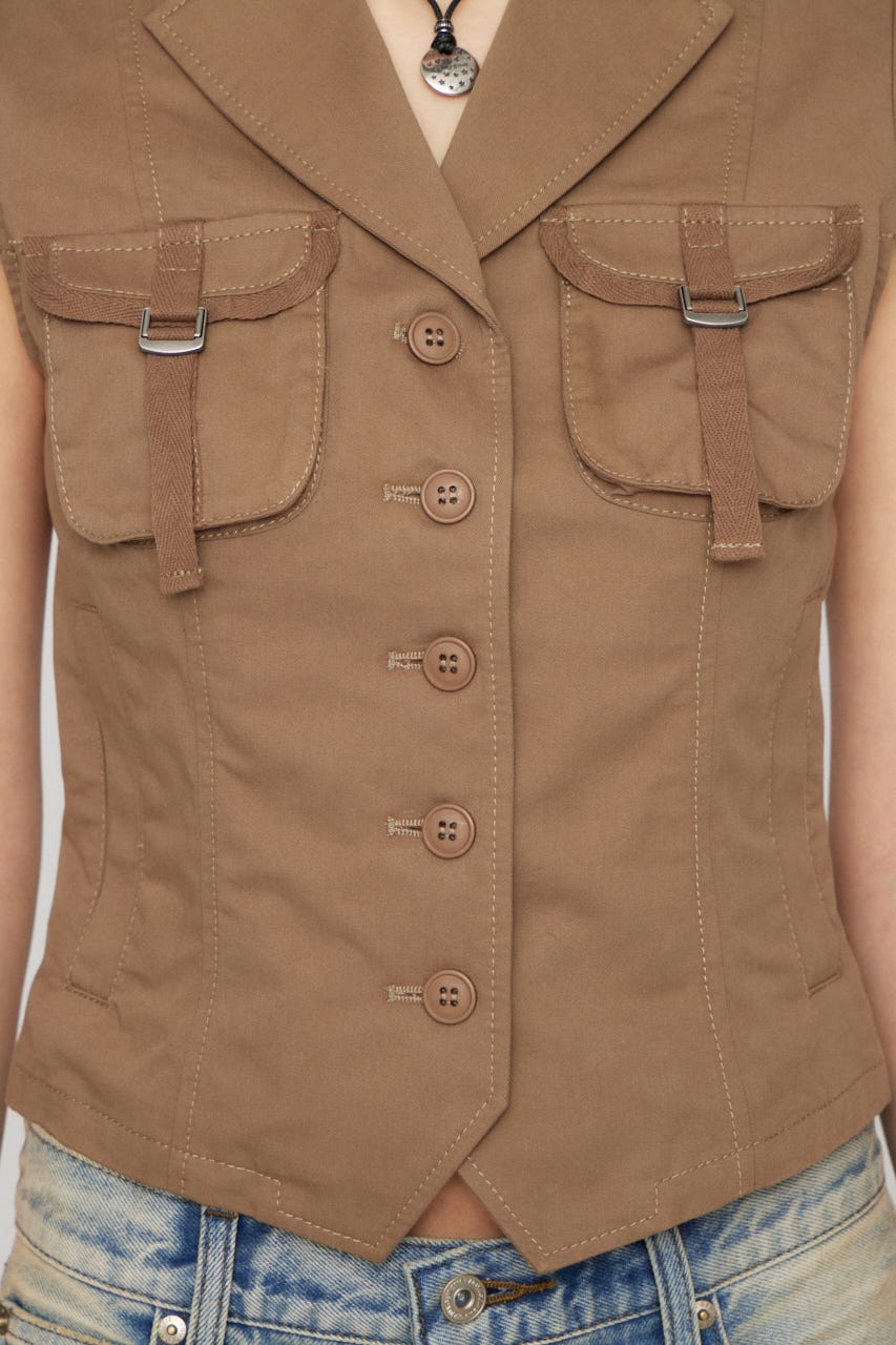 POCKET COMPACT  SHIRT トップス BEG FREE