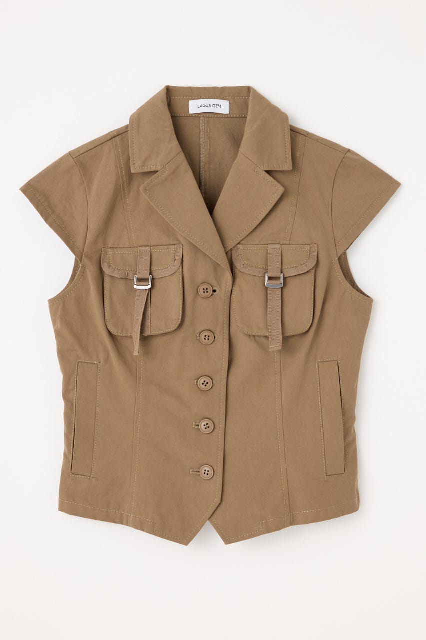 POCKET COMPACT  SHIRT トップス BEG FREE