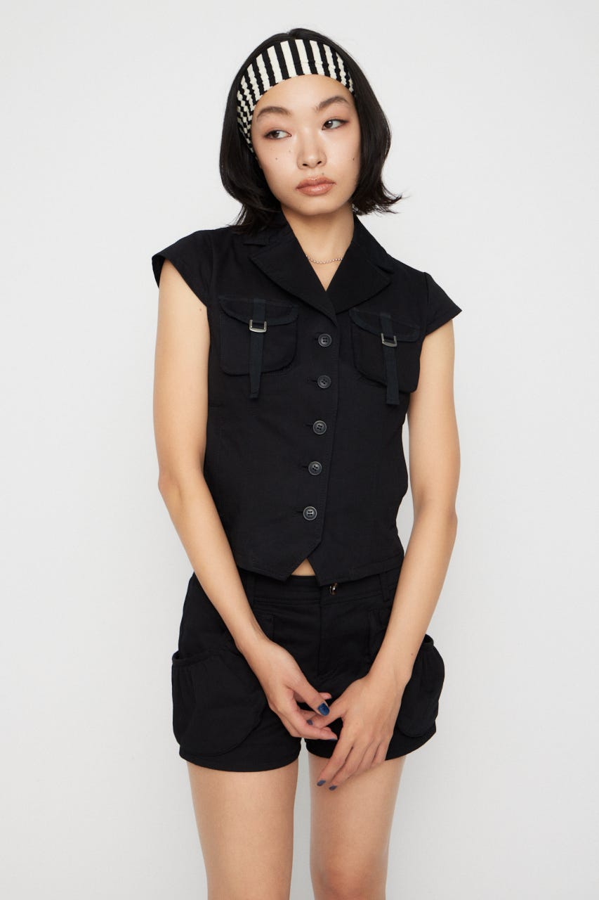 POCKET COMPACT  SHIRT トップス BLK FREE