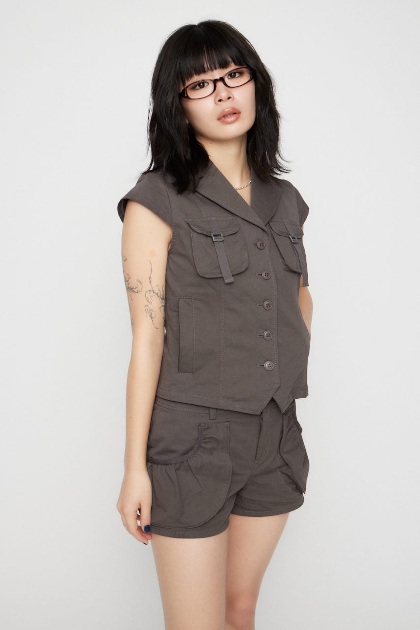 POCKET COMPACT  SHIRT トップス GRY FREE