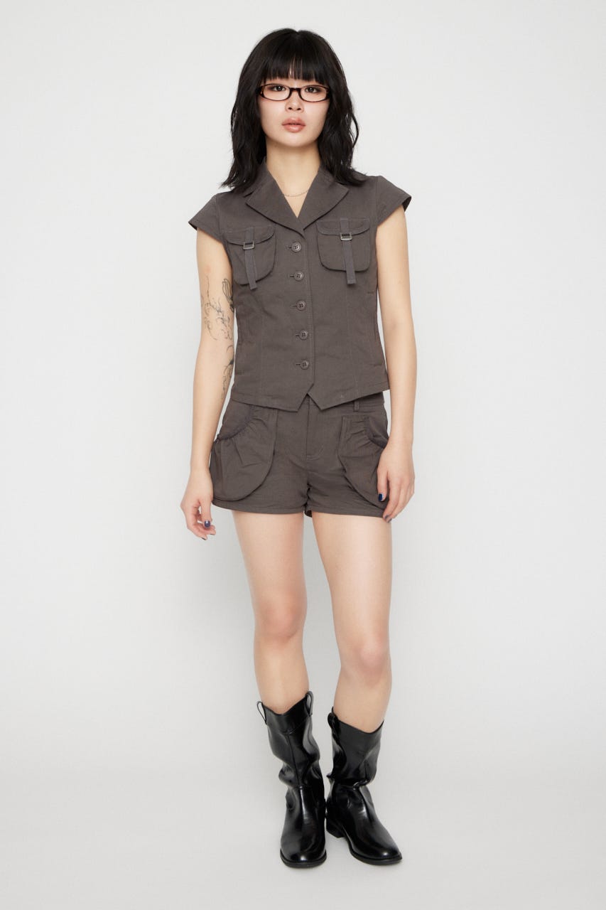 POCKET COMPACT  SHIRT トップス GRY FREE