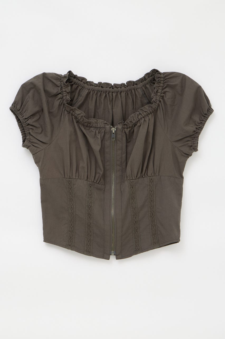 2WAY ZIP COTTON トップス C.GRY FREE