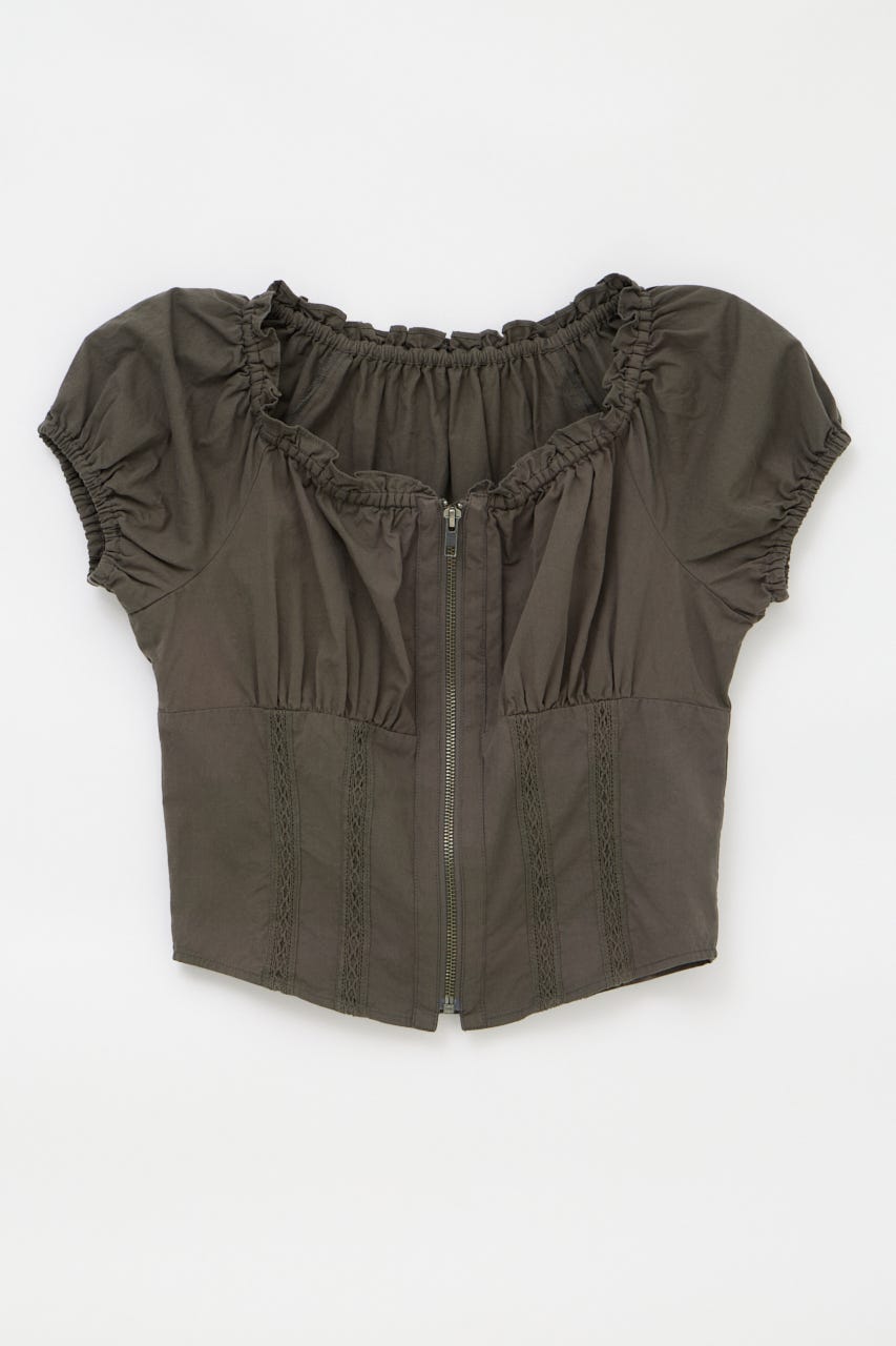 2WAY ZIP COTTON トップス C.GRY FREE