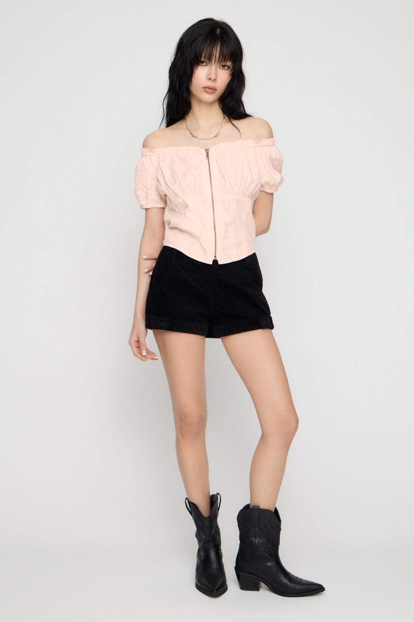2WAY ZIP COTTON トップス L/PNK FREE