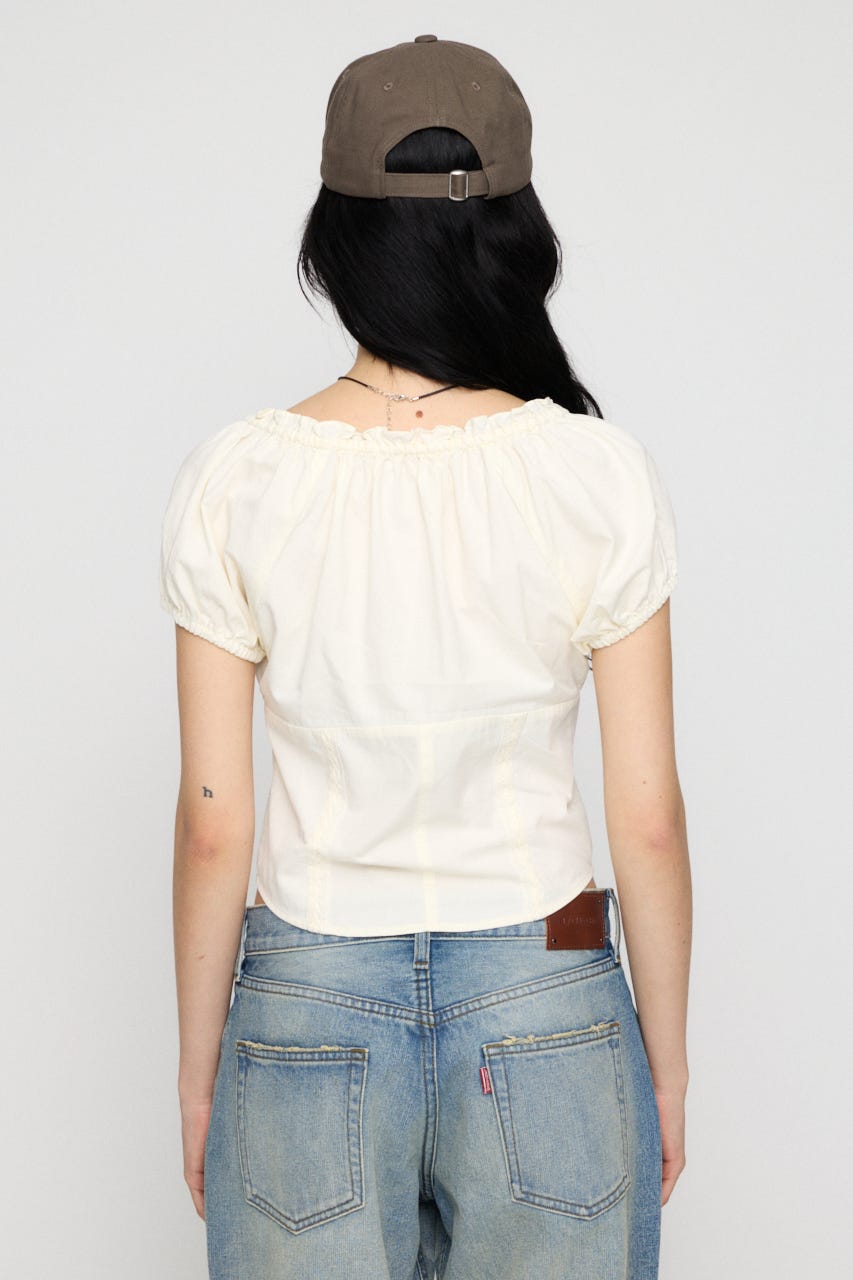 2WAY ZIP COTTON トップス WHT FREE