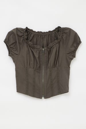 2WAY ZIP COTTON トップス