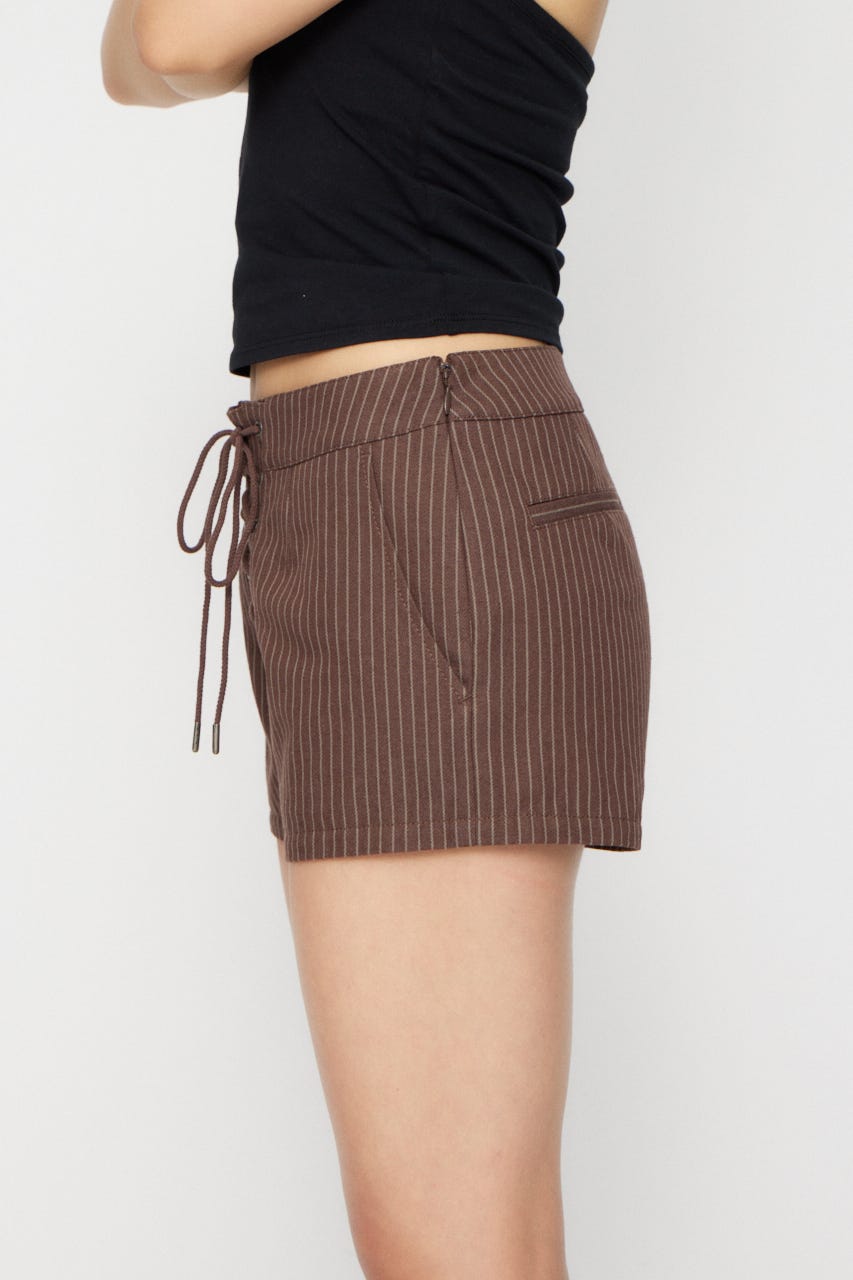 STRIPE LACE UP ショートパンツ BRN S