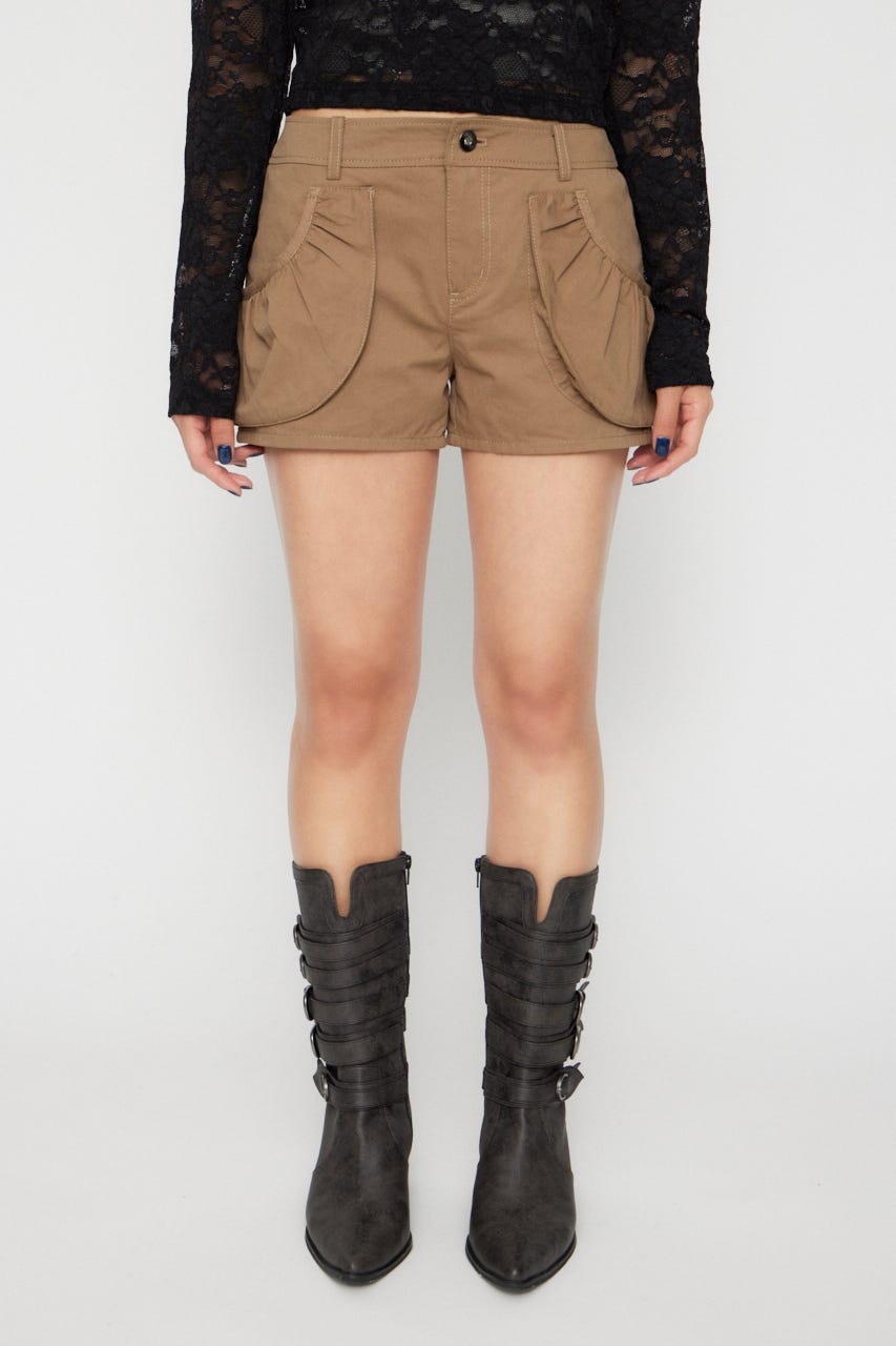 POCKET GATHER COMPACT ショートパンツ BEG M