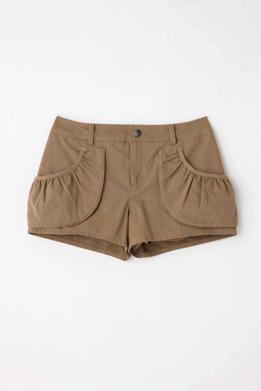 POCKET GATHER COMPACT ショートパンツ BEG M