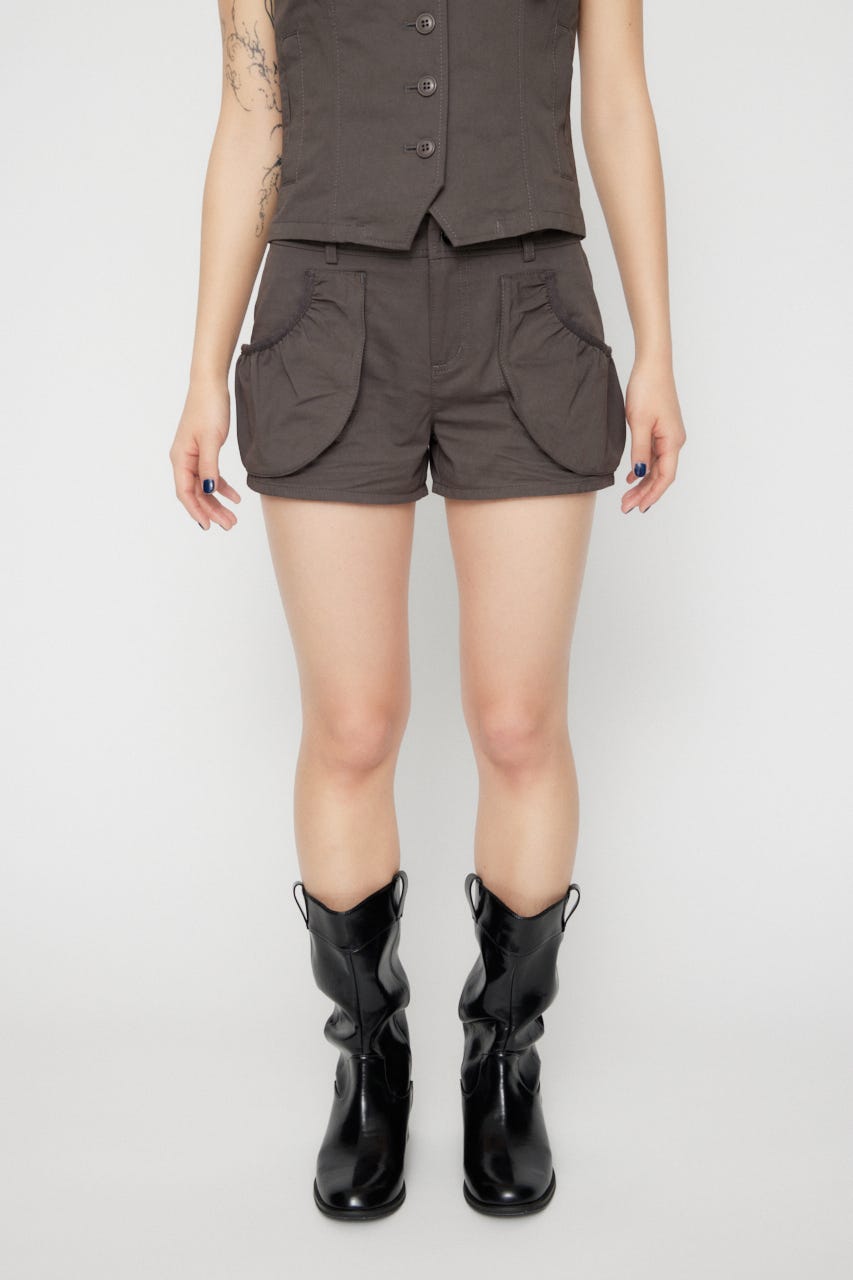 POCKET GATHER COMPACT ショートパンツ GRY XS