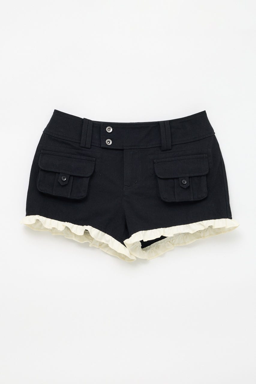 FRILL COMPACT ショートパンツ BLK M