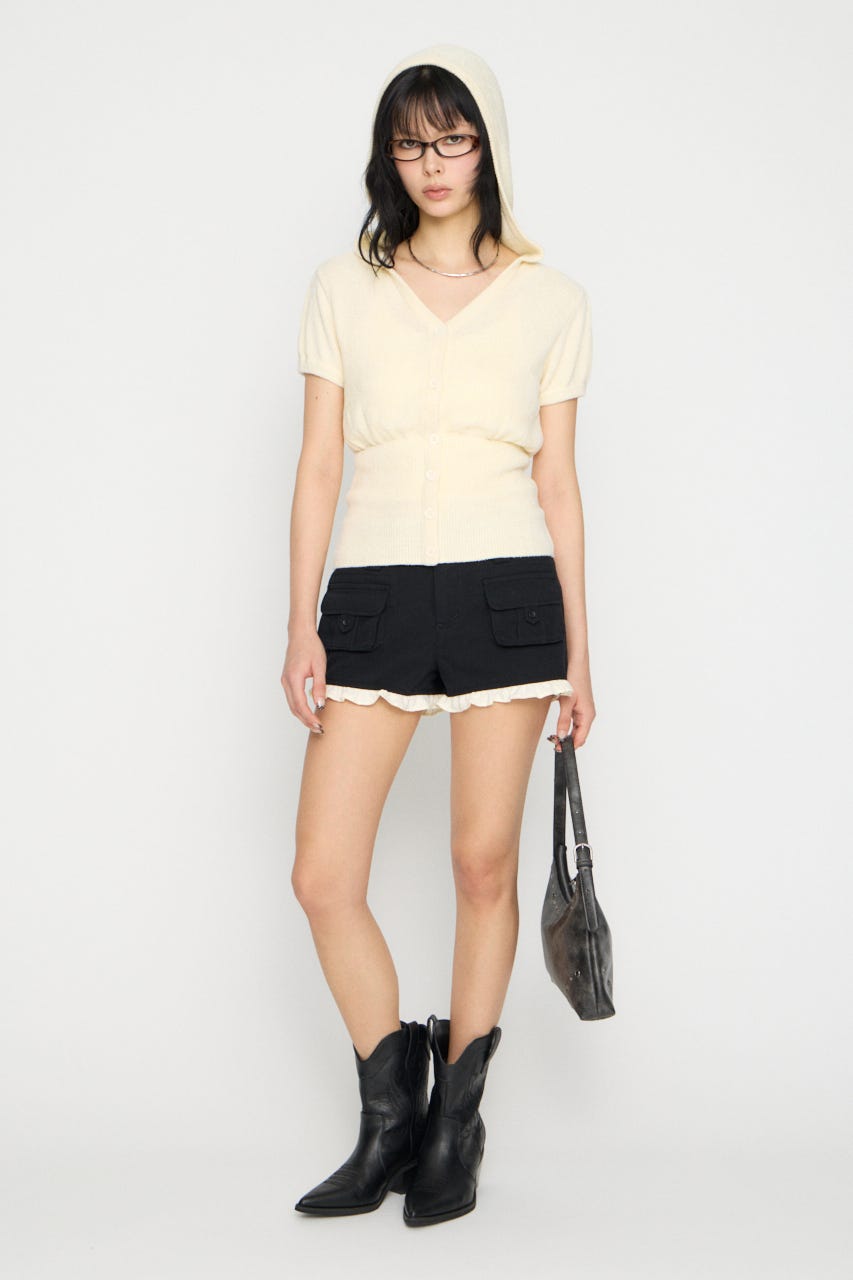 FRILL COMPACT ショートパンツ BLK M