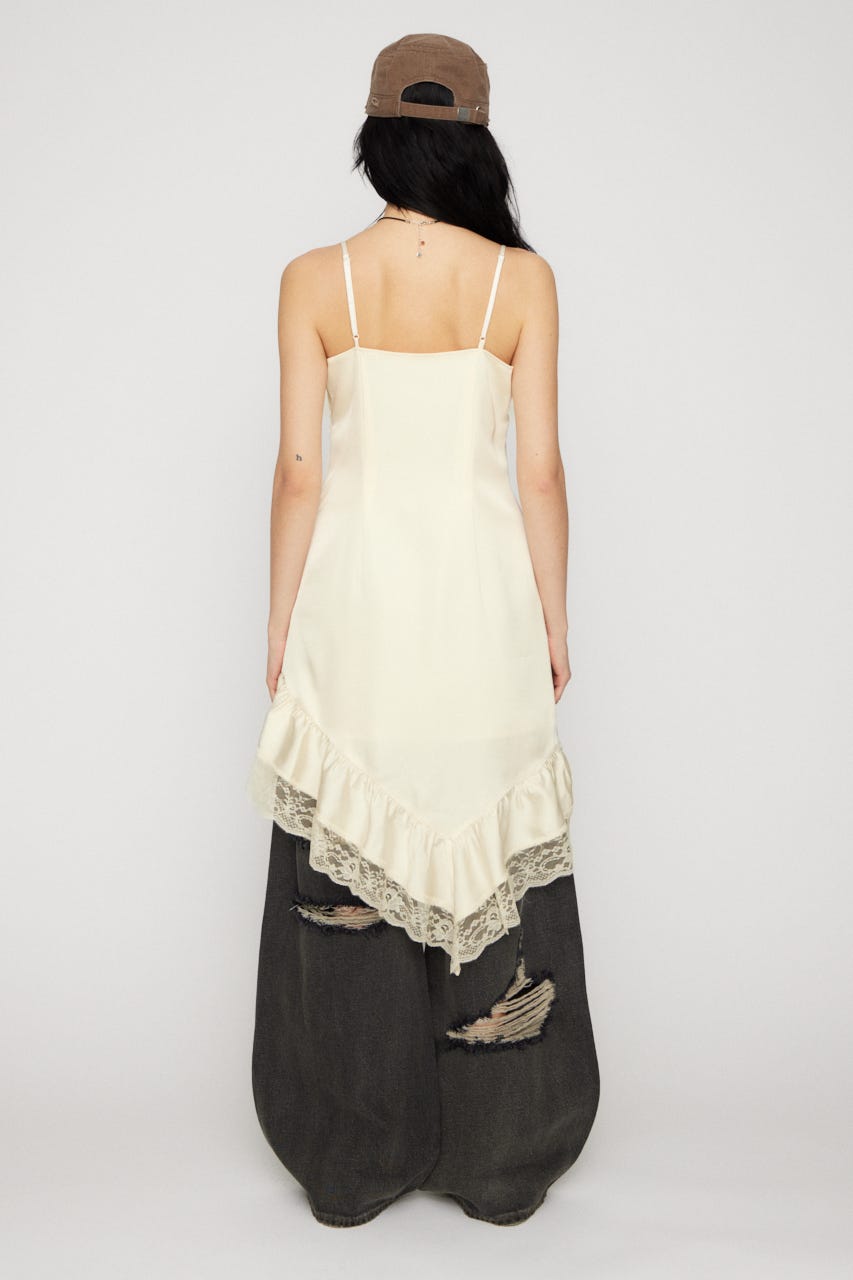 SATIN LACE CAMI ワンピース O/WHT M