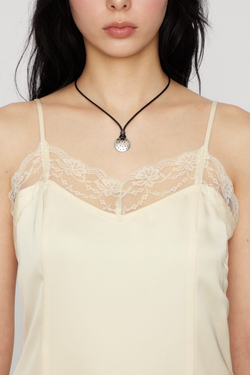 SATIN LACE CAMI ワンピース O/WHT M