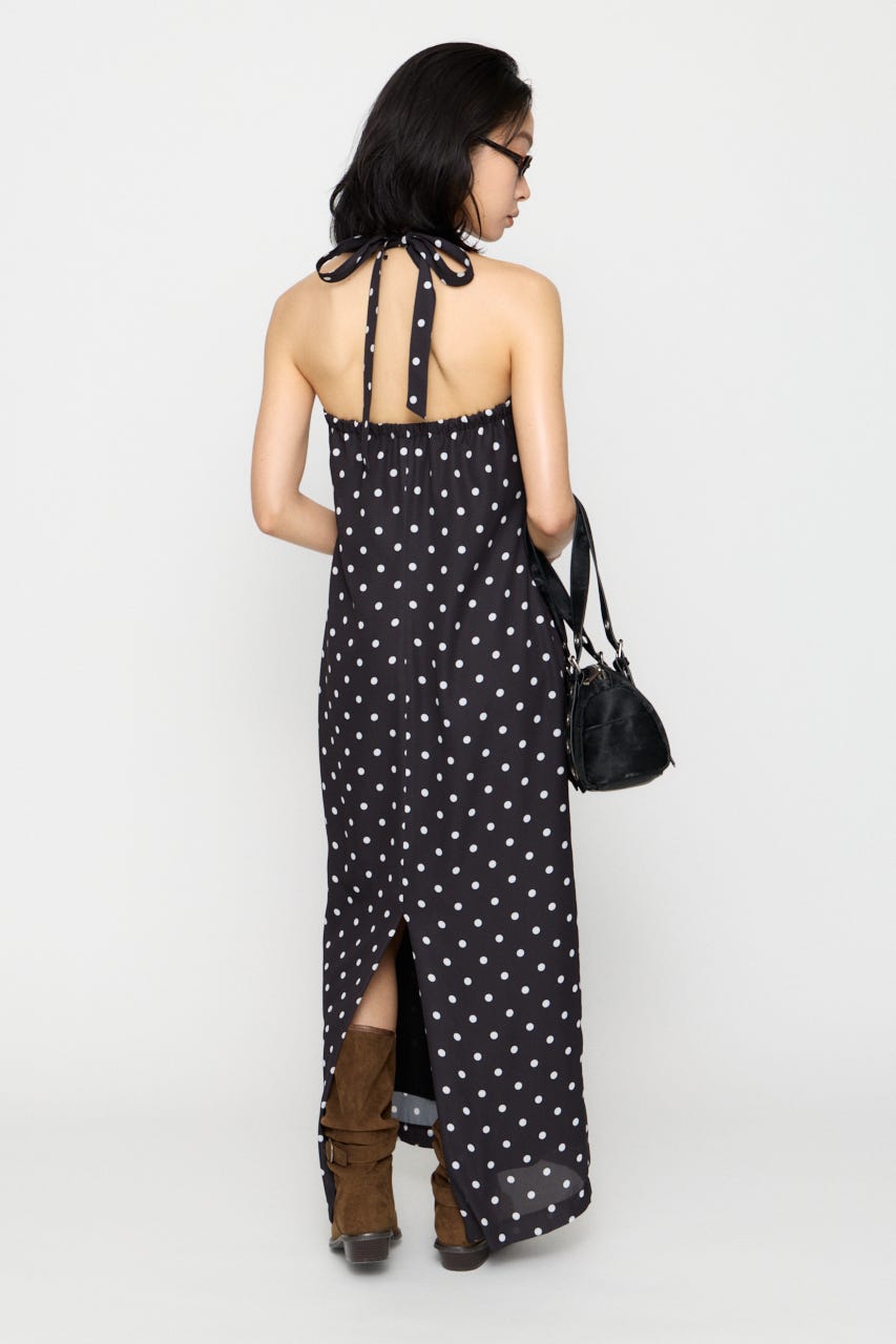 HALTER NECK DOT ワンピース BLK S