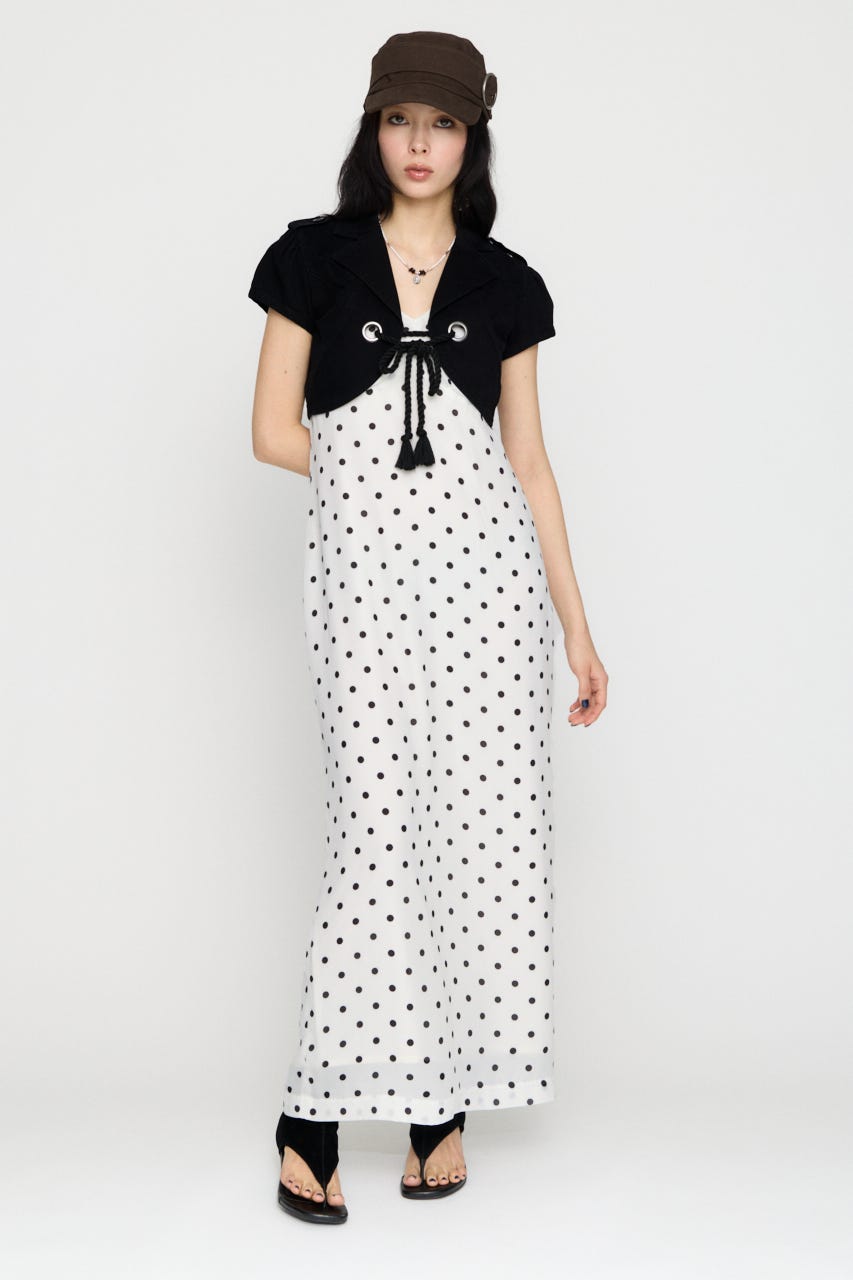 HALTER NECK DOT ワンピース WHT M