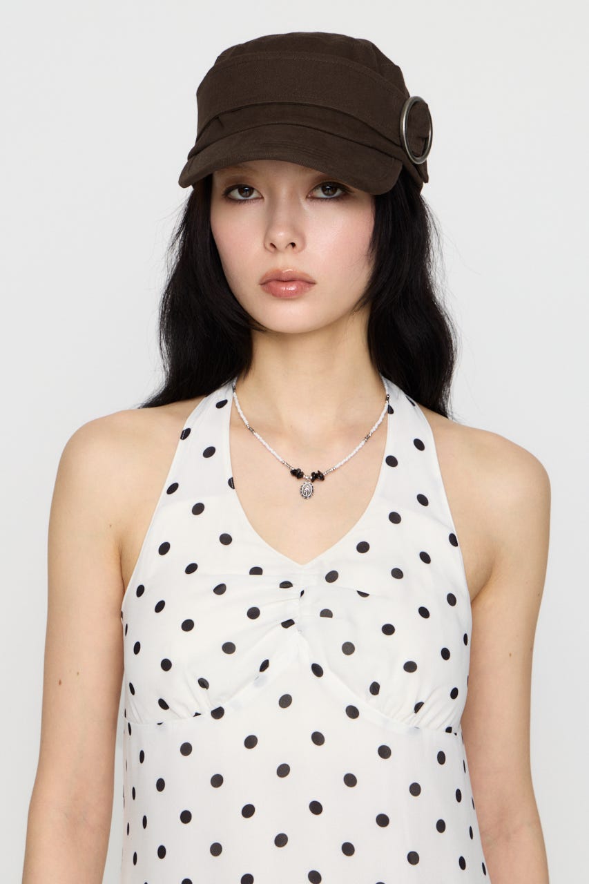 HALTER NECK DOT ワンピース WHT M
