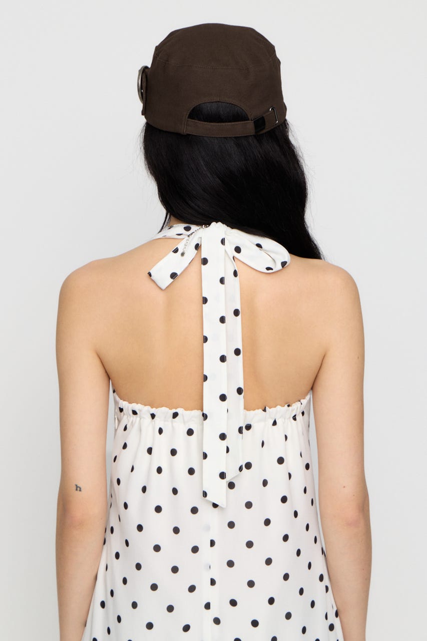 HALTER NECK DOT ワンピース WHT M