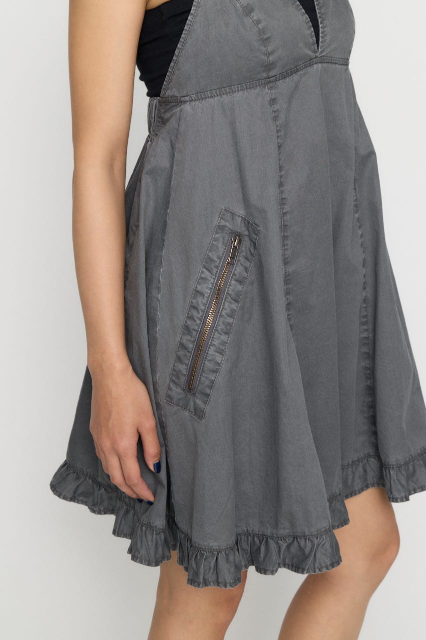 COTTON ZIP HALTER NECK ワンピース C.GRY S