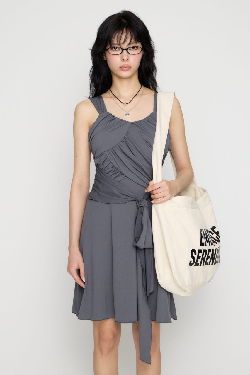OVERLAP TIE ミニワンピース GRY S