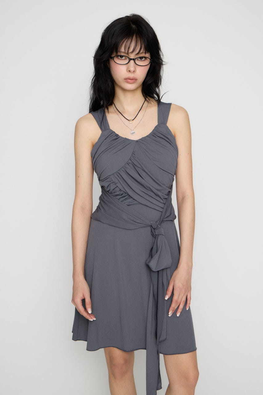 OVERLAP TIE ミニワンピース GRY S
