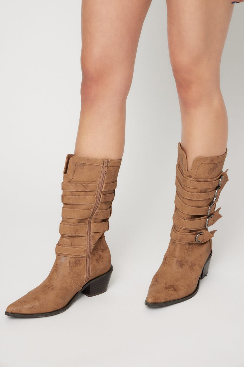 BELTED MIDDLE ブーツ BEG M