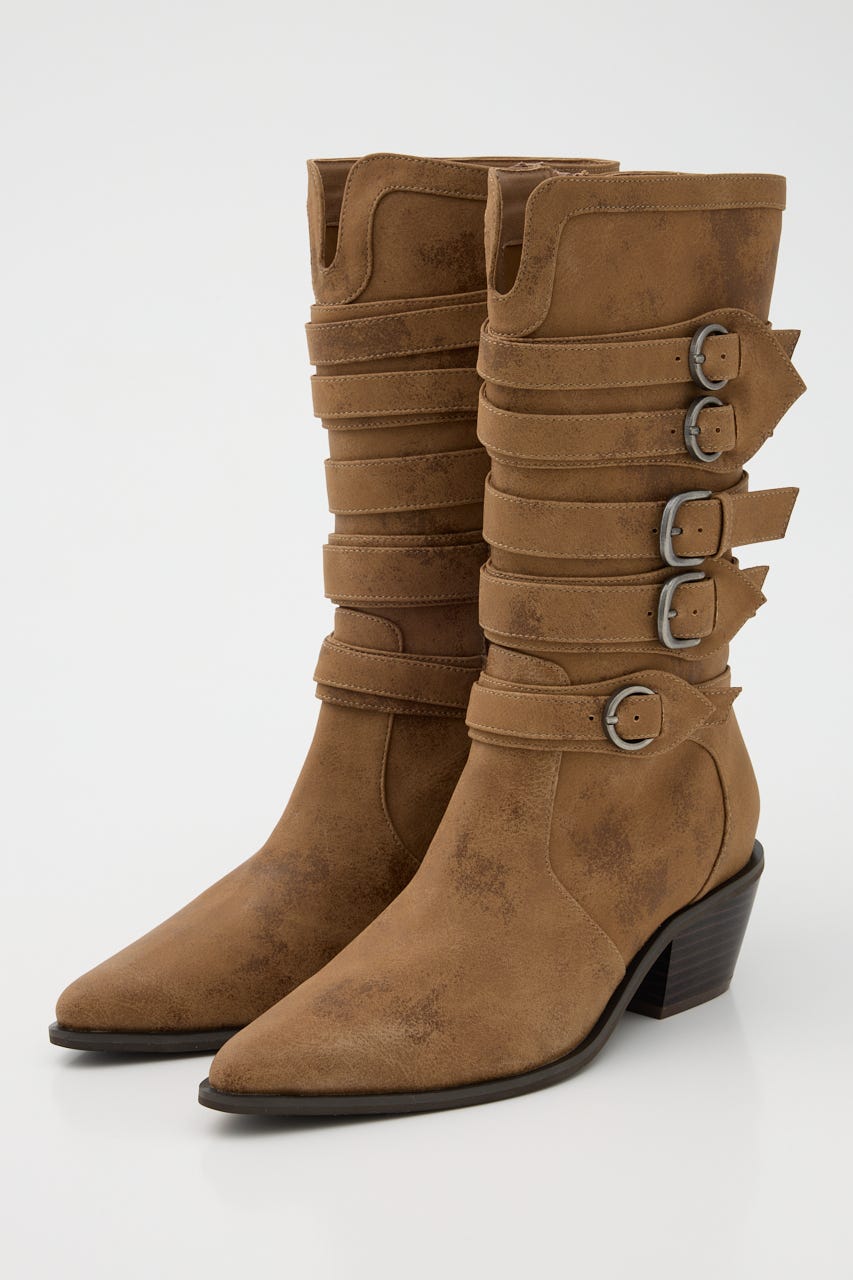 BELTED MIDDLE ブーツ BEG M