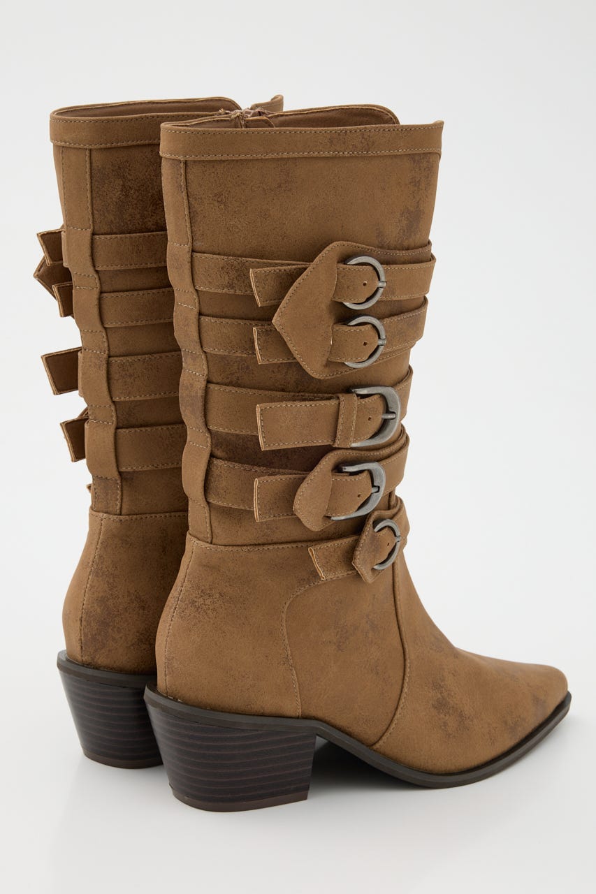 BELTED MIDDLE ブーツ BEG M