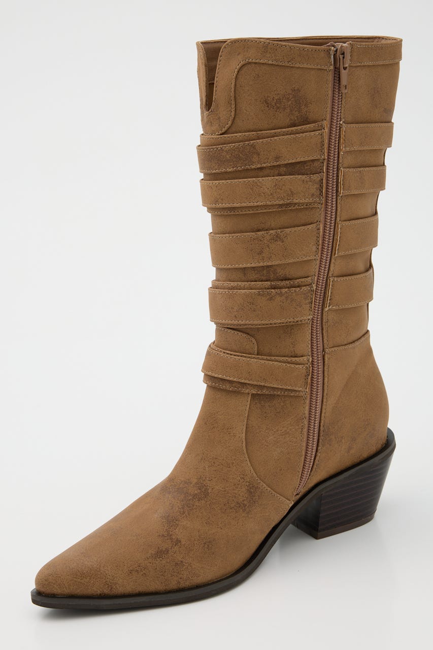 BELTED MIDDLE ブーツ BEG M