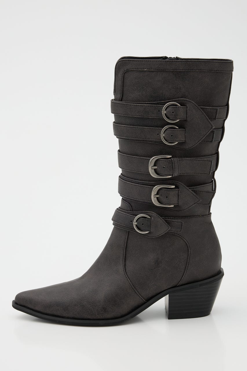 BELTED MIDDLE ブーツ BLK S