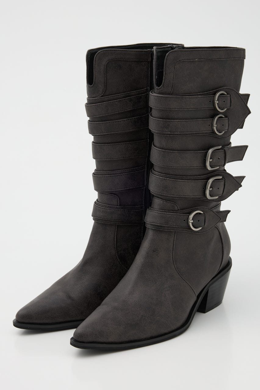 BELTED MIDDLE ブーツ BLK S