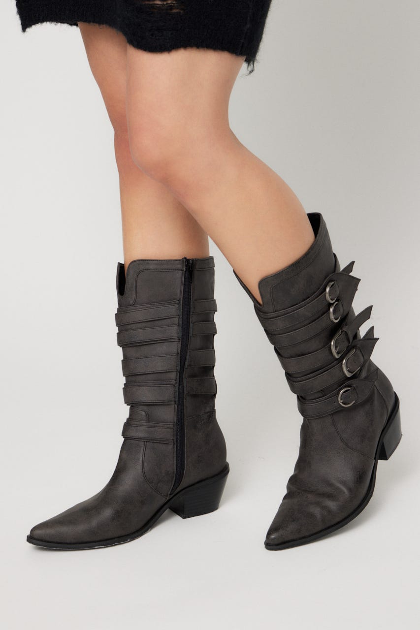 BELTED MIDDLE ブーツ BLK S