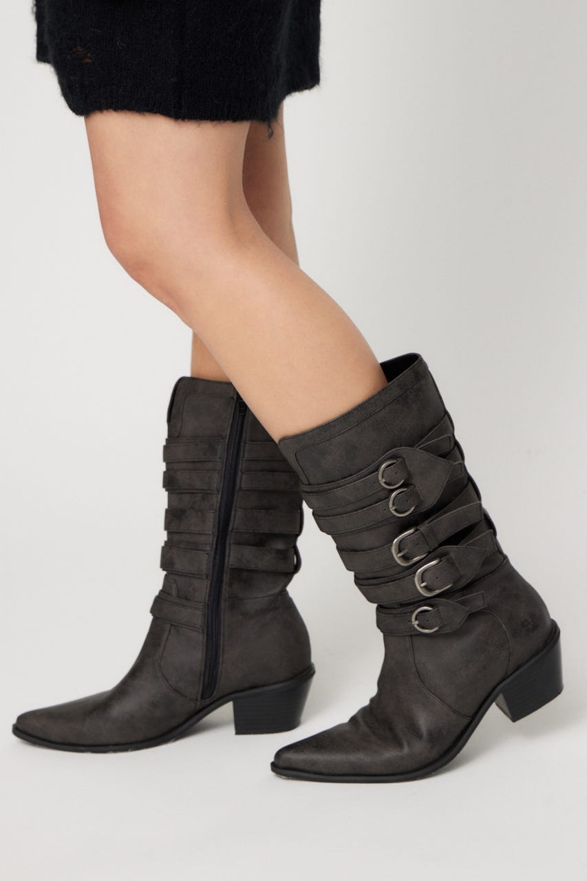 BELTED MIDDLE ブーツ BLK S