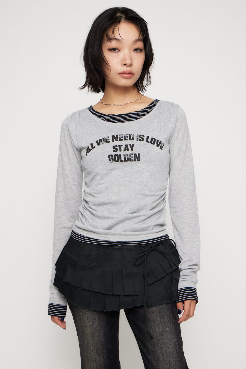 RAW EDGE WRAP スカート BLK FREE