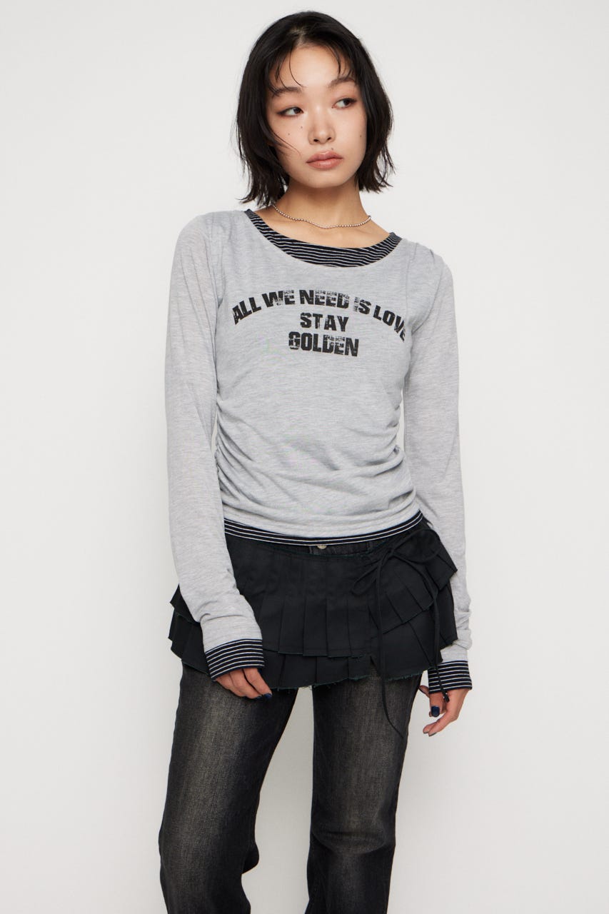 RAW EDGE WRAP スカート BLK FREE