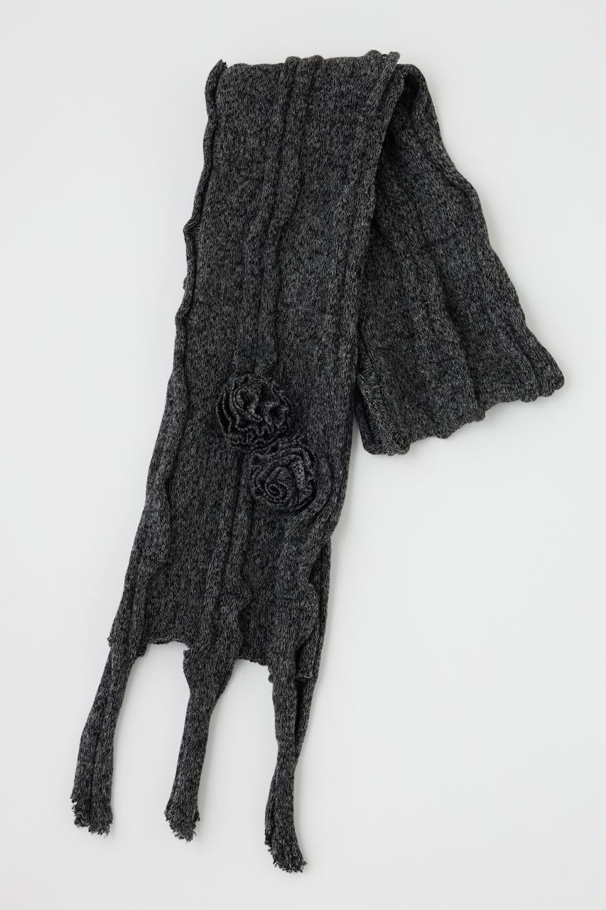 CORSAGE KNIT ストール BLK FREE