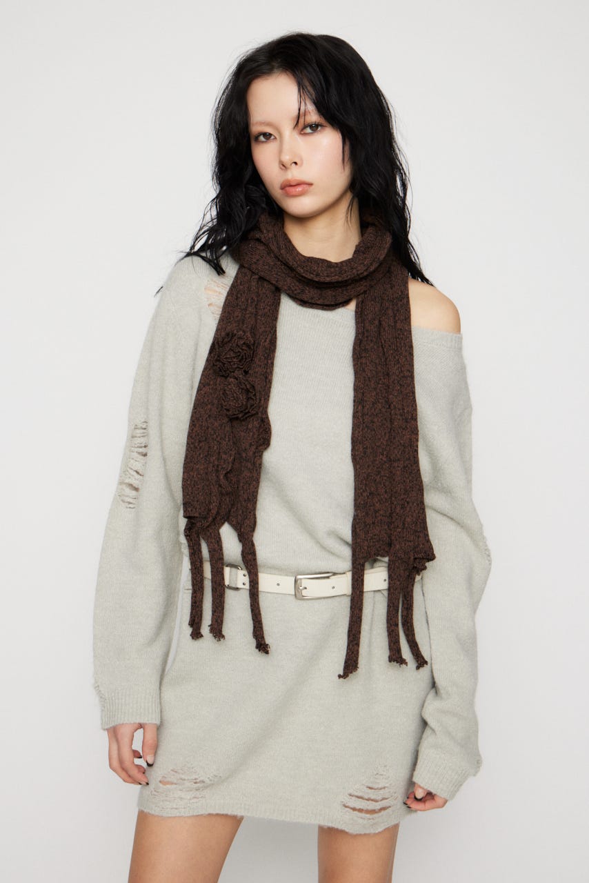CORSAGE KNIT ストール BRN FREE