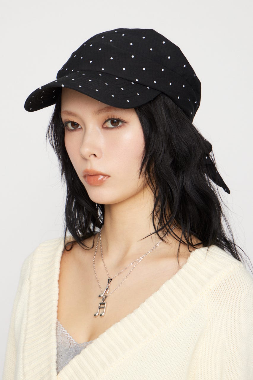 DOT BACK TIE キャップ BLK FREE