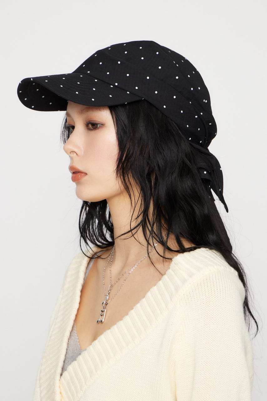 DOT BACK TIE キャップ BLK FREE