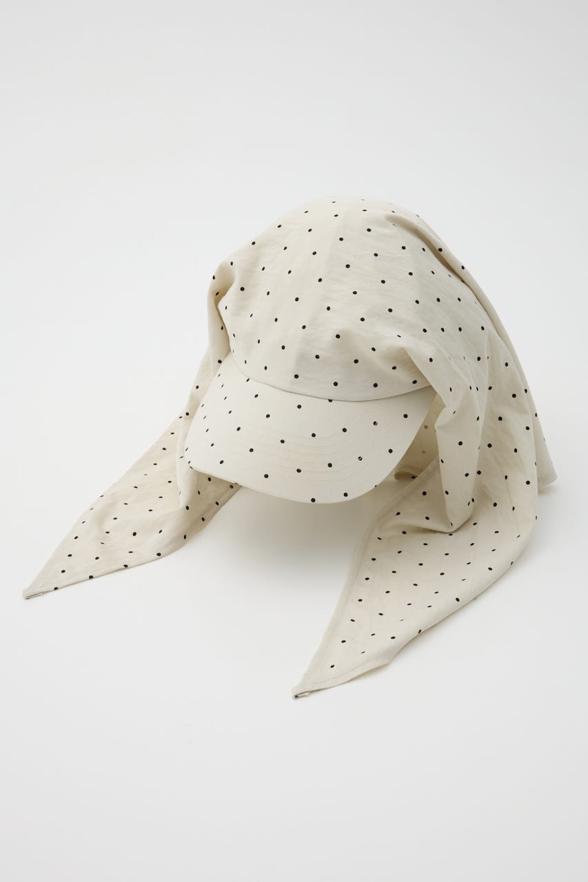 DOT BACK TIE キャップ WHT FREE