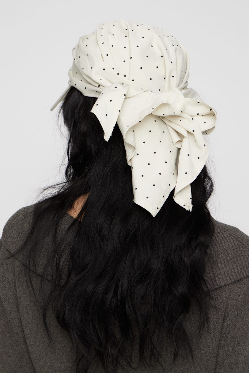 DOT BACK TIE キャップ WHT FREE