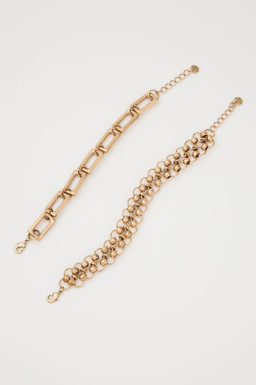 METAL 2PIECE ブレスレット GLD FREE