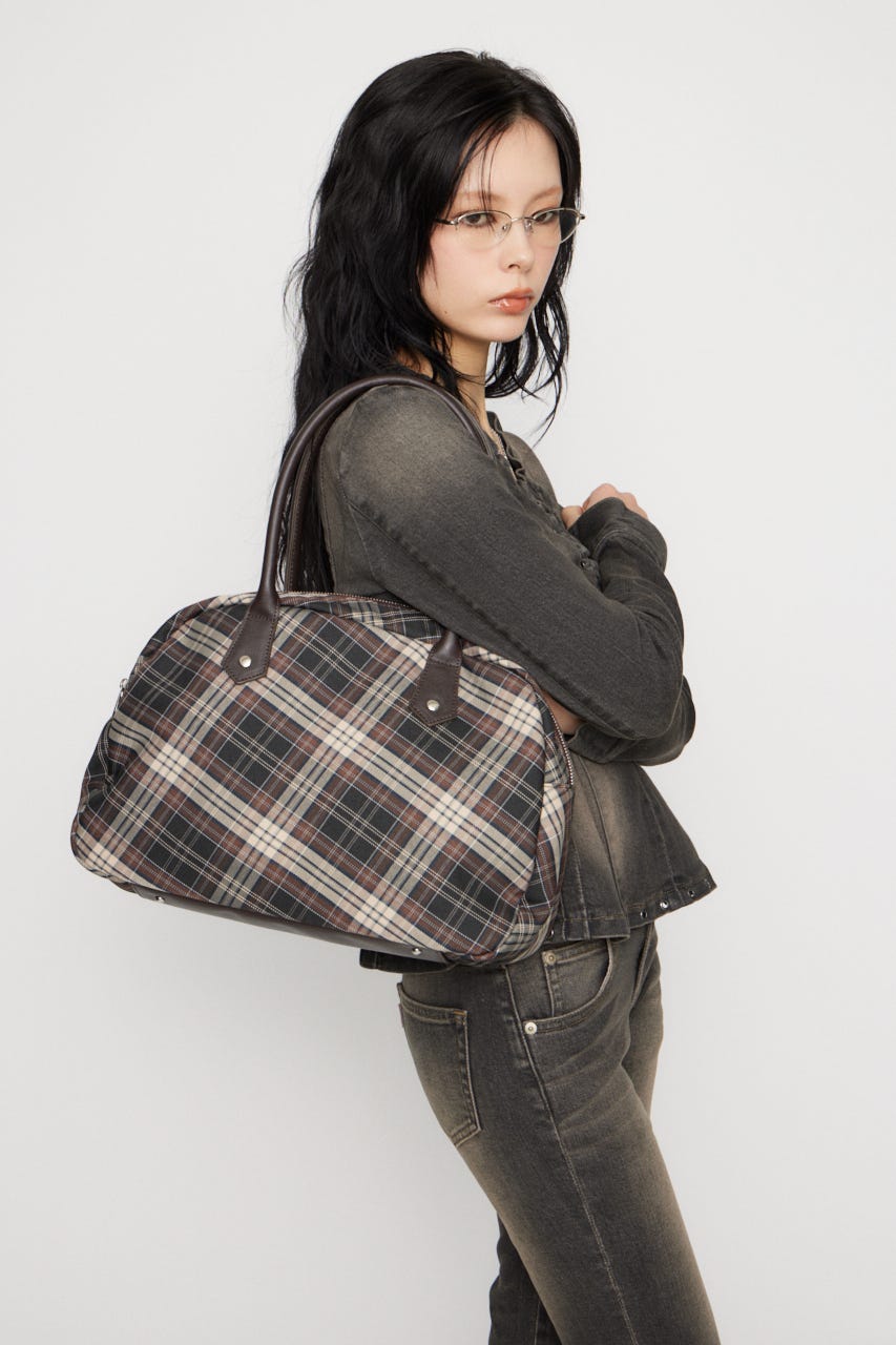 CHECK BOSTON バッグ BRN FREE