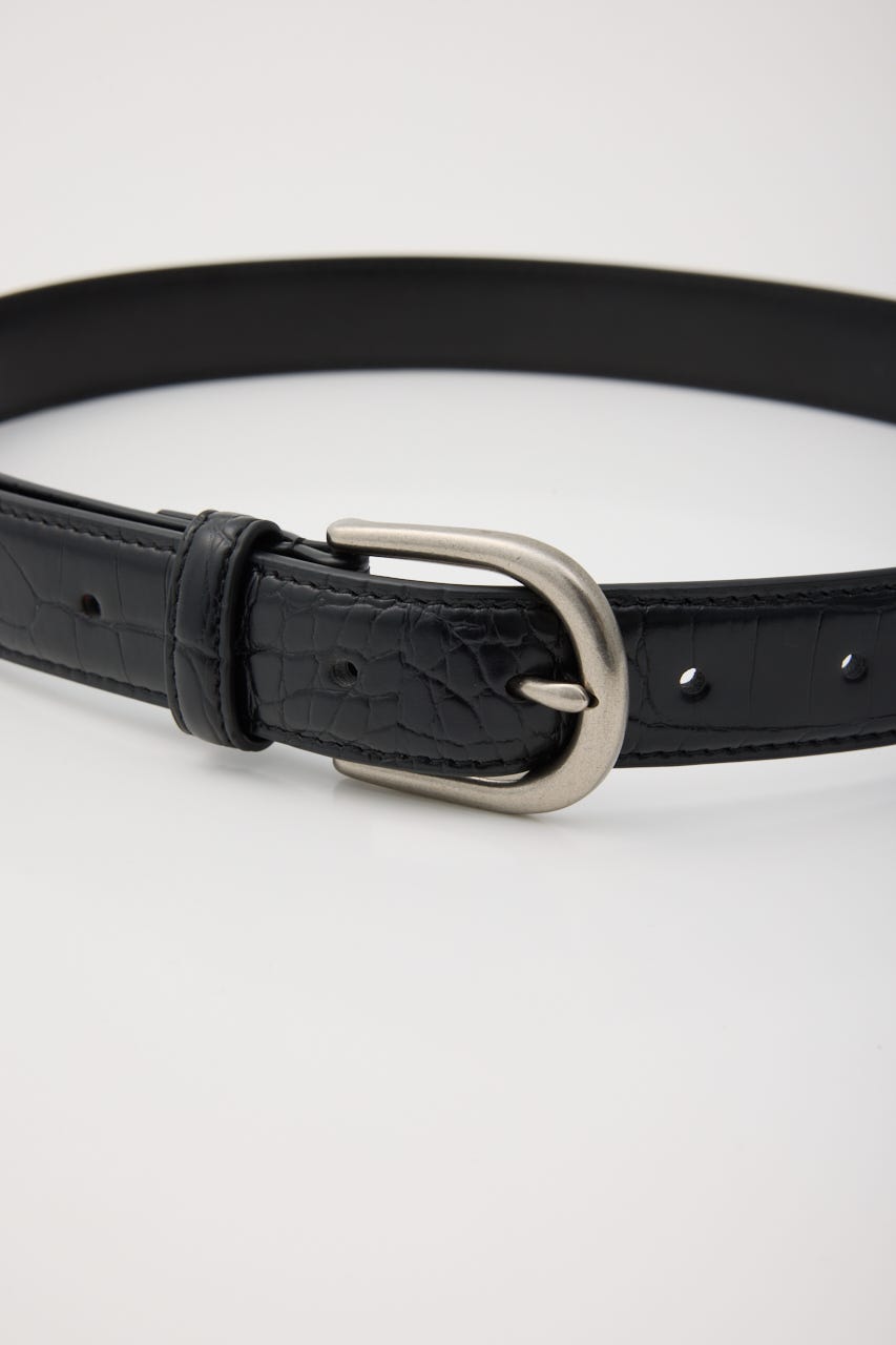 FAUX CROCO ベルト BLK FREE