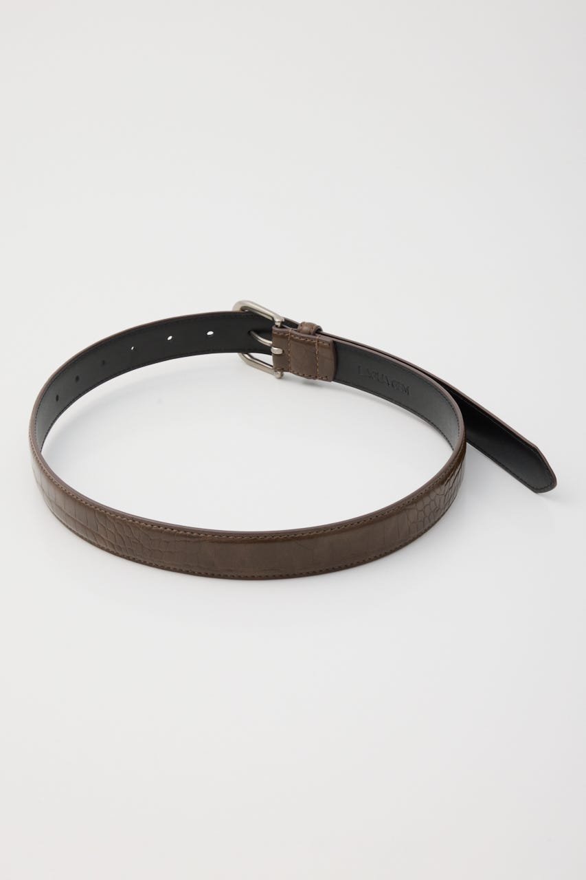FAUX CROCO ベルト BRN FREE