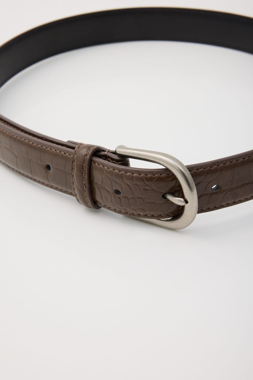 FAUX CROCO ベルト BRN FREE