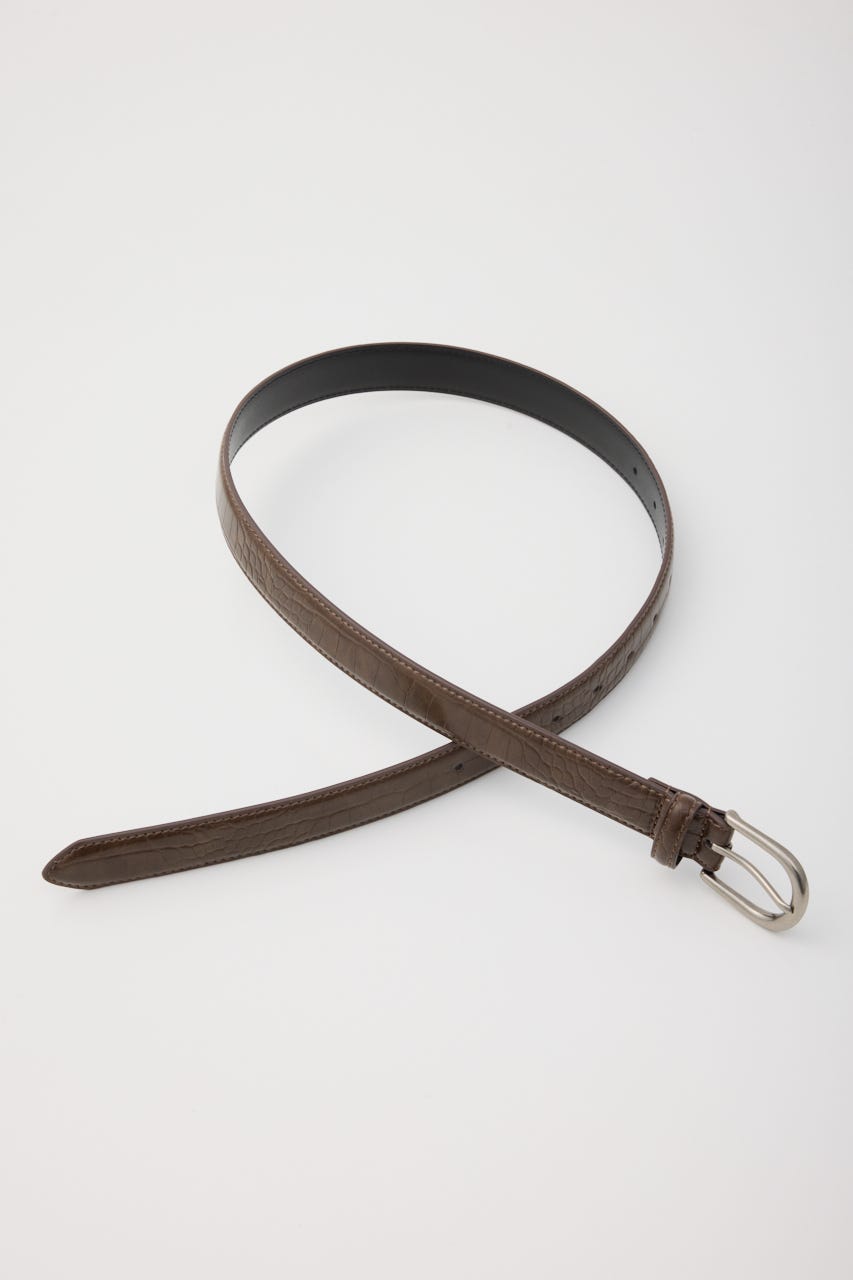 FAUX CROCO ベルト BRN FREE