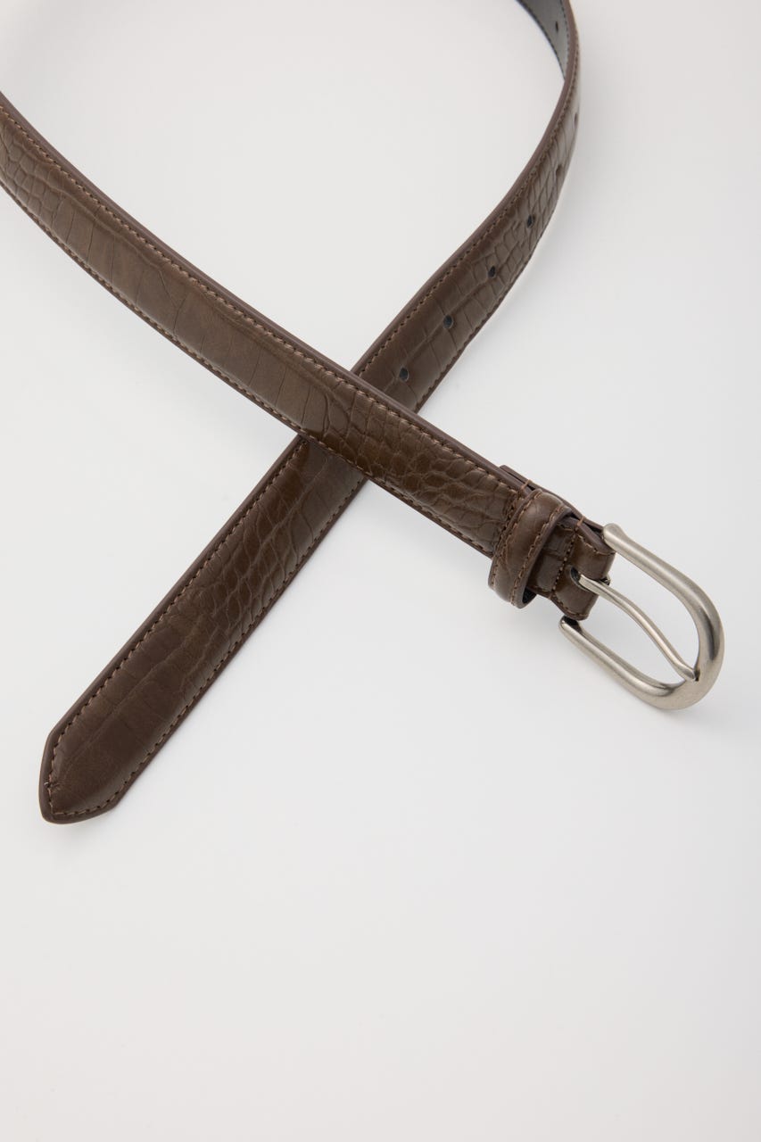 FAUX CROCO ベルト BRN FREE